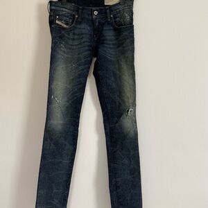 DIESEL Distressed Dark Blue Skinny Jeans